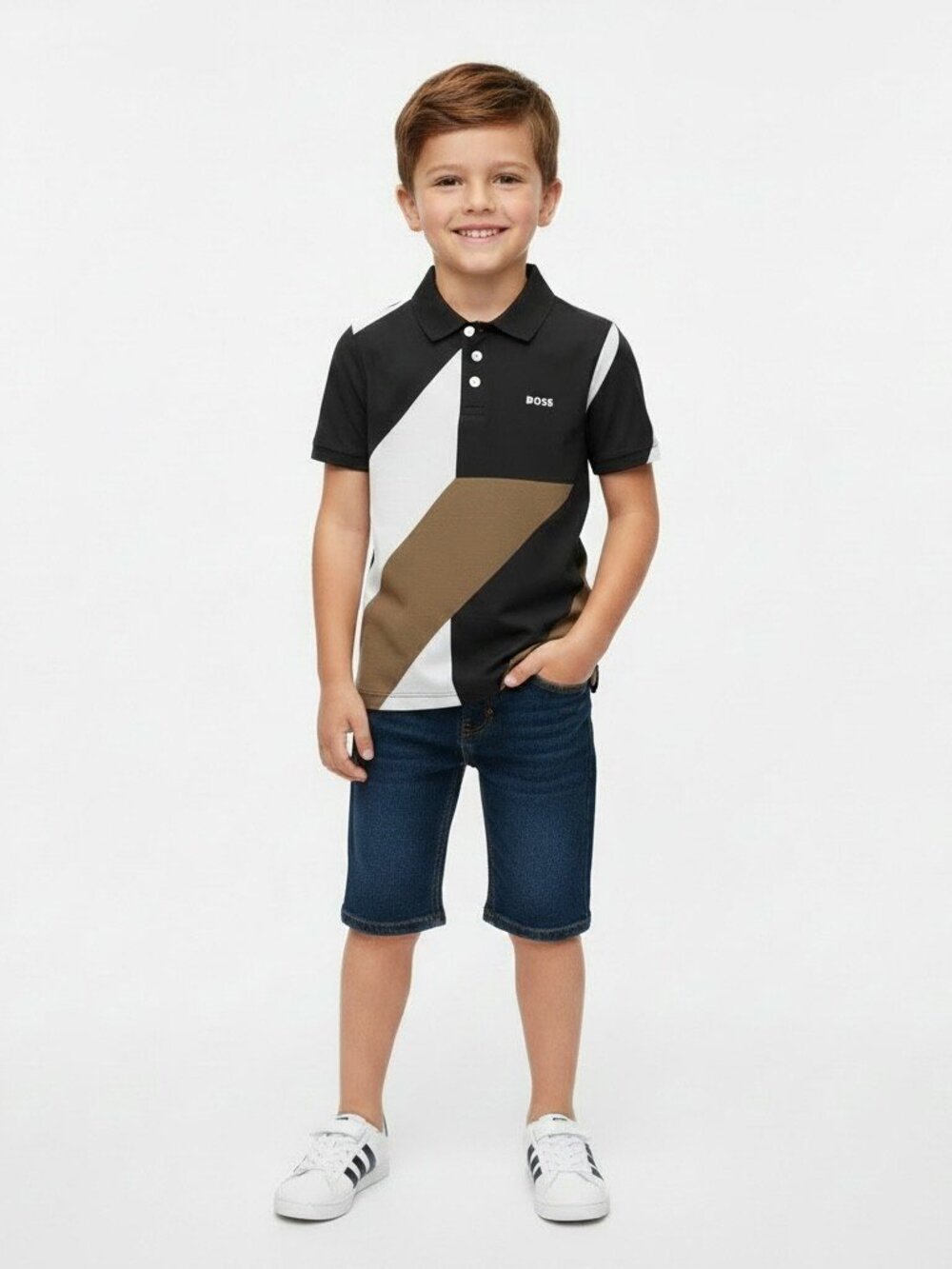 NWT BOSS Boy Jersey Polo shirt 10 cotton